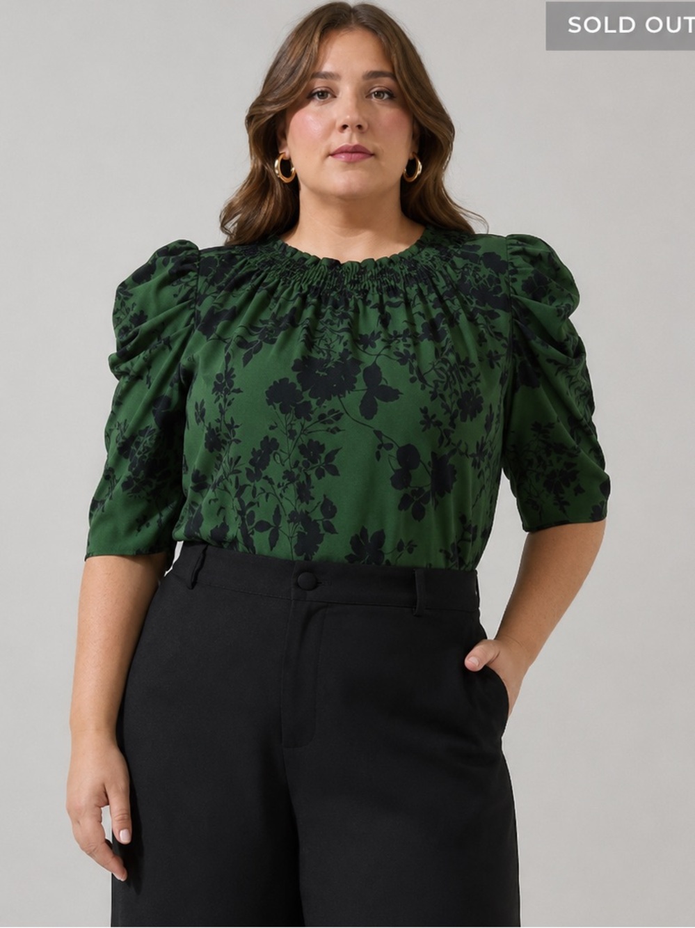 Sugarlips Tindrie Floral Drape Sleeve Top 2X